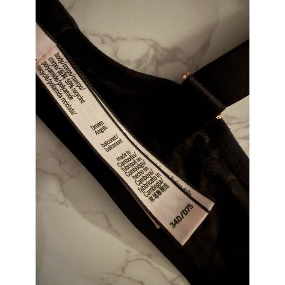 Victoria’s Secret Dream Angels Lace Balconette Bra Black 34D Underwire Unlined - Picture 7 of 7